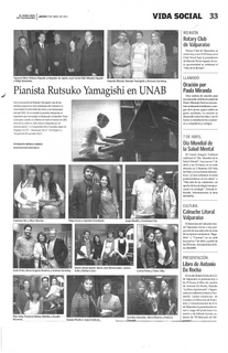 Rutsuko Yamagishi | 7 April 2011 "Concert Review" on El Mercrio de Valparaiso (Chilean Newspaper)